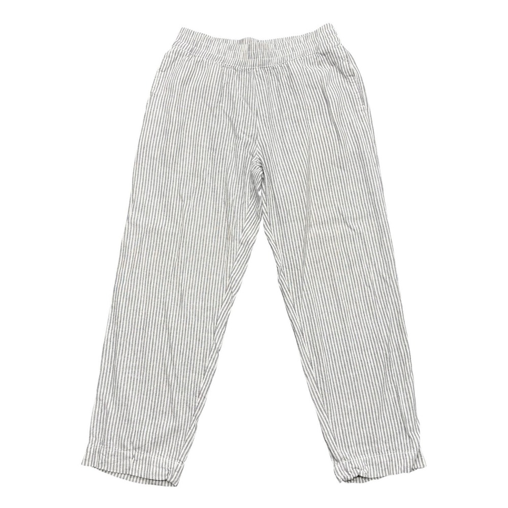 Old Navy White and Black Striped Ankle Pants